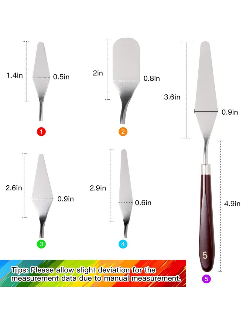 10 PCS Stainless Steel Palette Knife Set, Flexible Spatula Painting Knives for Oil,  Texture Paste Application, Color Mixing. - Image 4