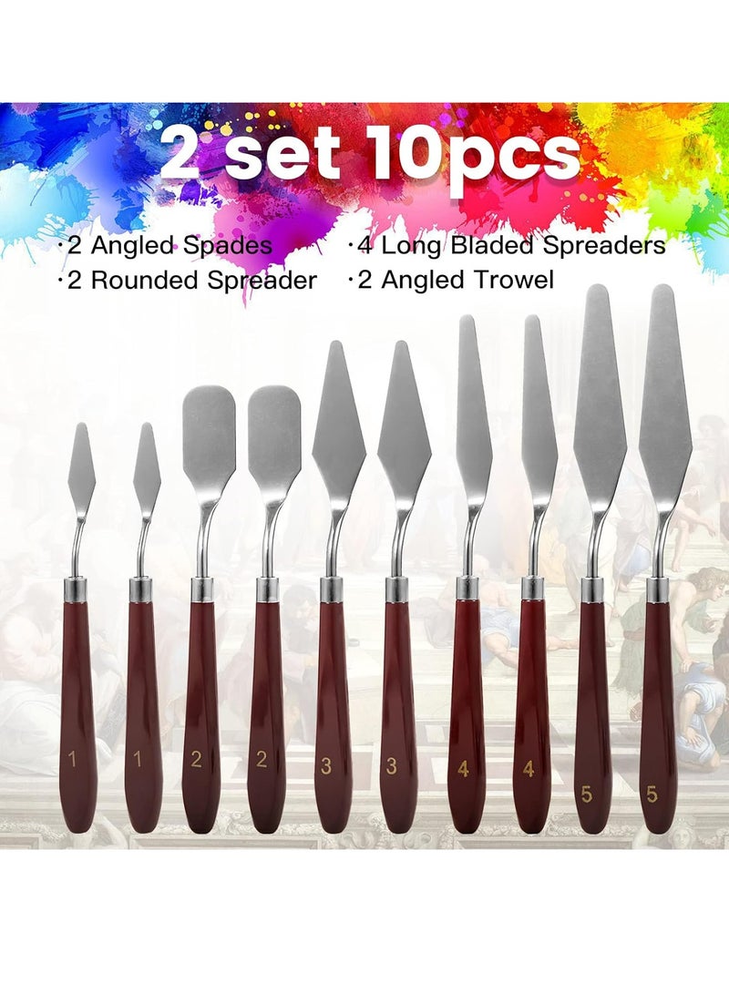 10 PCS Stainless Steel Palette Knife Set, Flexible Spatula Painting Knives for Oil,  Texture Paste Application, Color Mixing. - Image 3