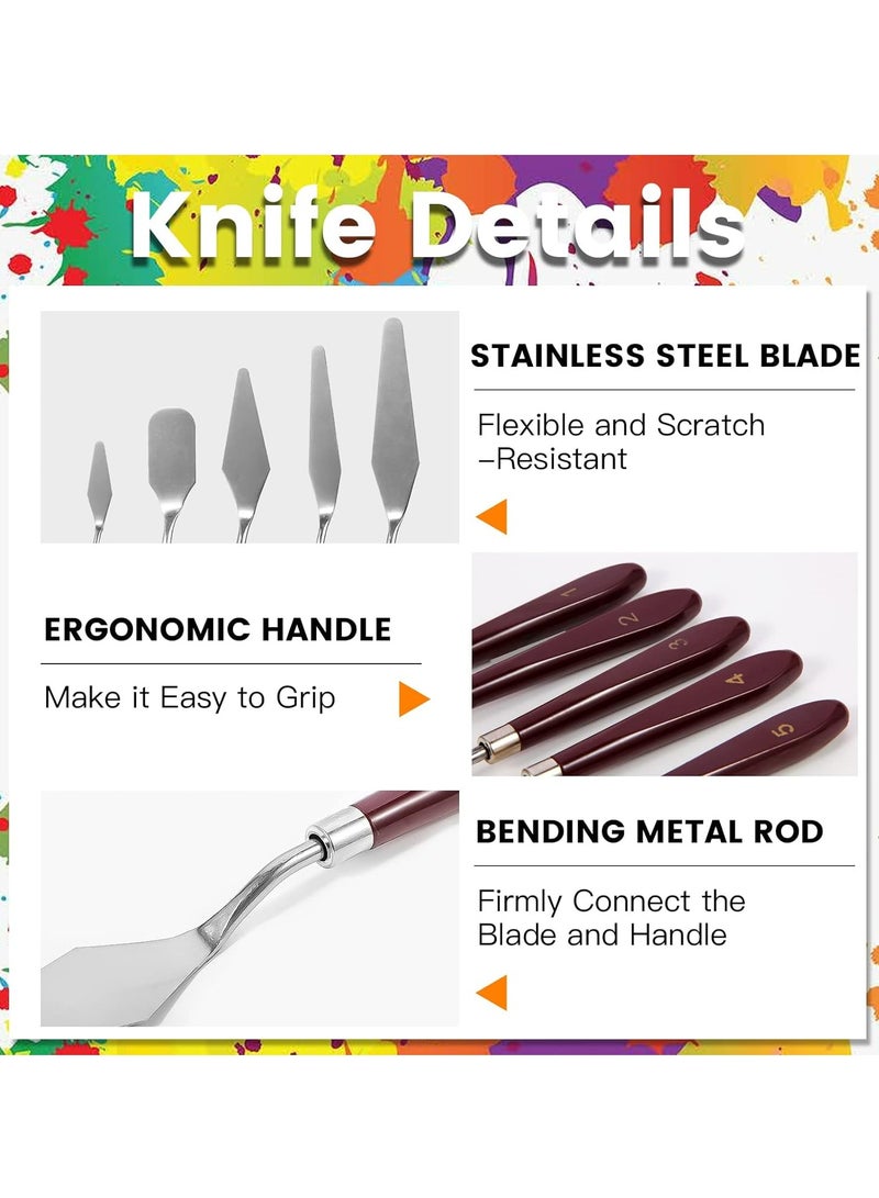 10 PCS Stainless Steel Palette Knife Set, Flexible Spatula Painting Knives for Oil,  Texture Paste Application, Color Mixing. - Image 2