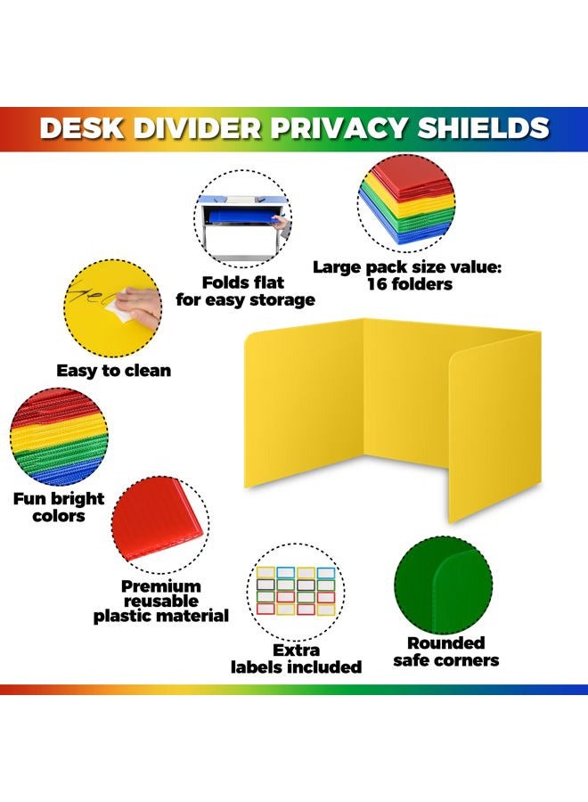 Storage Standard 16-Pack Desk Dividers for Students - Durable & Waterproof Plastic Study Carrel Divider, Classroom Folders Teacher Supplies, Easy-to-Clean Plastic Privacy Shield Boards for Student Desks - Image 3