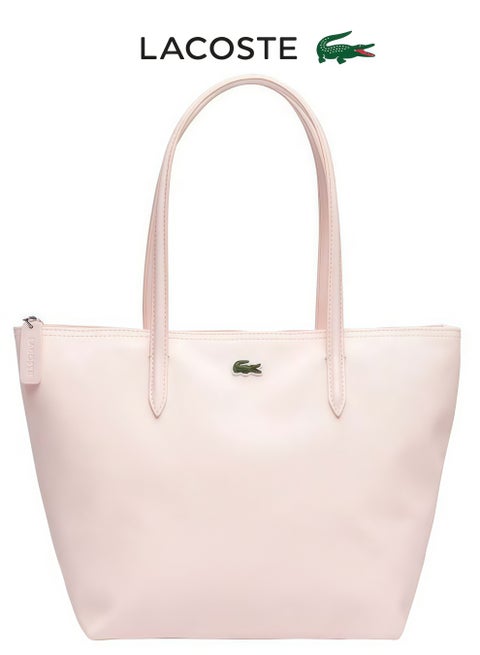 Lacoste Women's L12.12 Concept Fashion Versatile Large Capacity Zipper Handbag Single Shoulder Bag Tote Bag Medium Pink