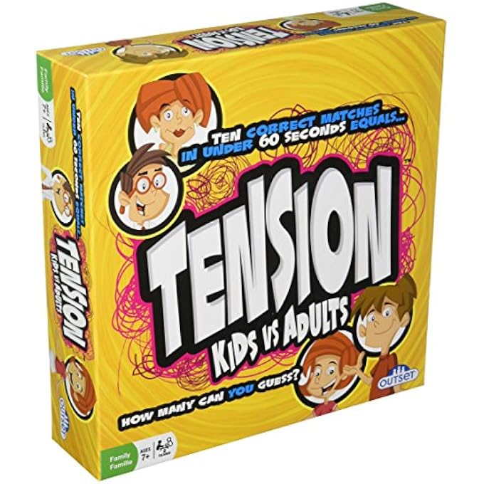 آوتسيت لعبة لوحية Tension Family Edition لعبة تخمين سريعة الخطى من الموضوعات والفئات ميزات إصدار الأطفال مقابل الكبار 200 بطاقة من سن 7 - Image 4