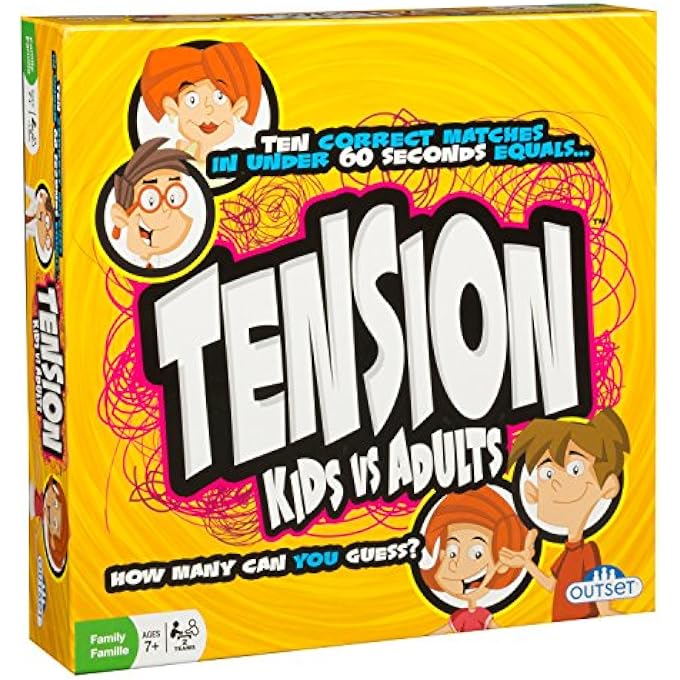 آوتسيت لعبة لوحية Tension Family Edition لعبة تخمين سريعة الخطى من الموضوعات والفئات ميزات إصدار الأطفال مقابل الكبار 200 بطاقة من سن 7 - Image 2