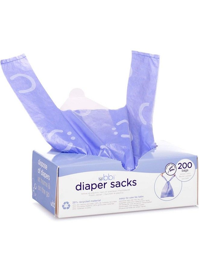 ubbi Disposable Diaper Sacks Lavender Scented Easytotie Tabs Diaper Disposal Or Pet Waste Bags 200 Count - Image 2