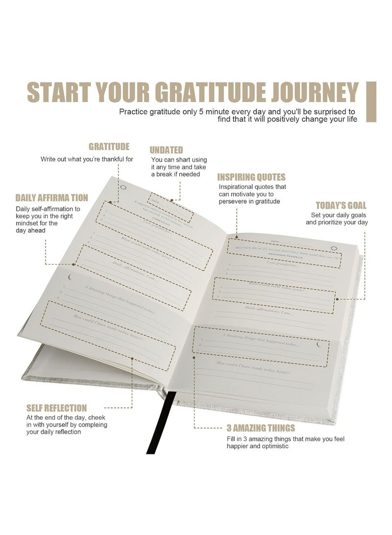 Generic 5 Minute Journal&Gratitude Journal For Happiness  Mindfulness  And Reflection - Daily Affirmations With Simple Guided Format - Undated Life Planner - Image 4