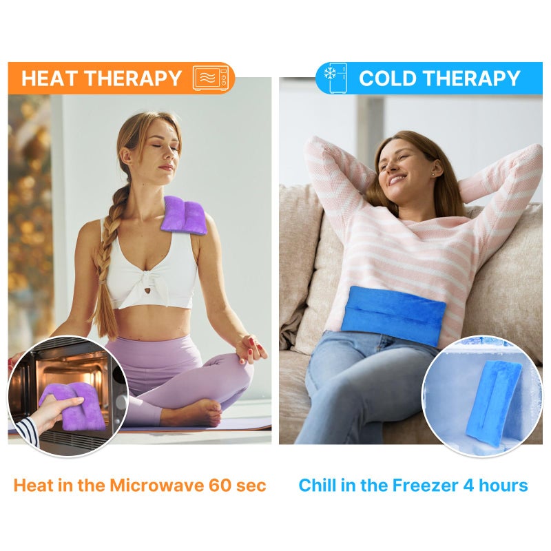 Atsuwell Microwave Heating Pad for Neck Shoulder, Heating Pad Microwavable for Warm Compress, Unscented Microwavable Heat Pad for Cramps, Moist Heat Pack for Soothing Stress, 2 Packs - Image 3