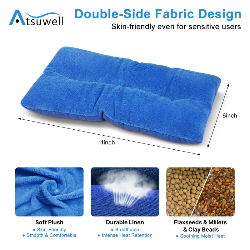 Atsuwell Microwave Heating Pad for Neck Shoulder, Heating Pad Microwavable for Warm Compress, Unscented Microwavable Heat Pad for Cramps, Moist Heat Pack for Soothing Stress, 2 Packs - Image 4