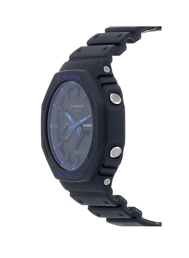 CASIO Men's Analog+Digital Octagon Shape Resin Wrist Watch GA-2100VB-1ADR - 48.5 Mm - Image 2