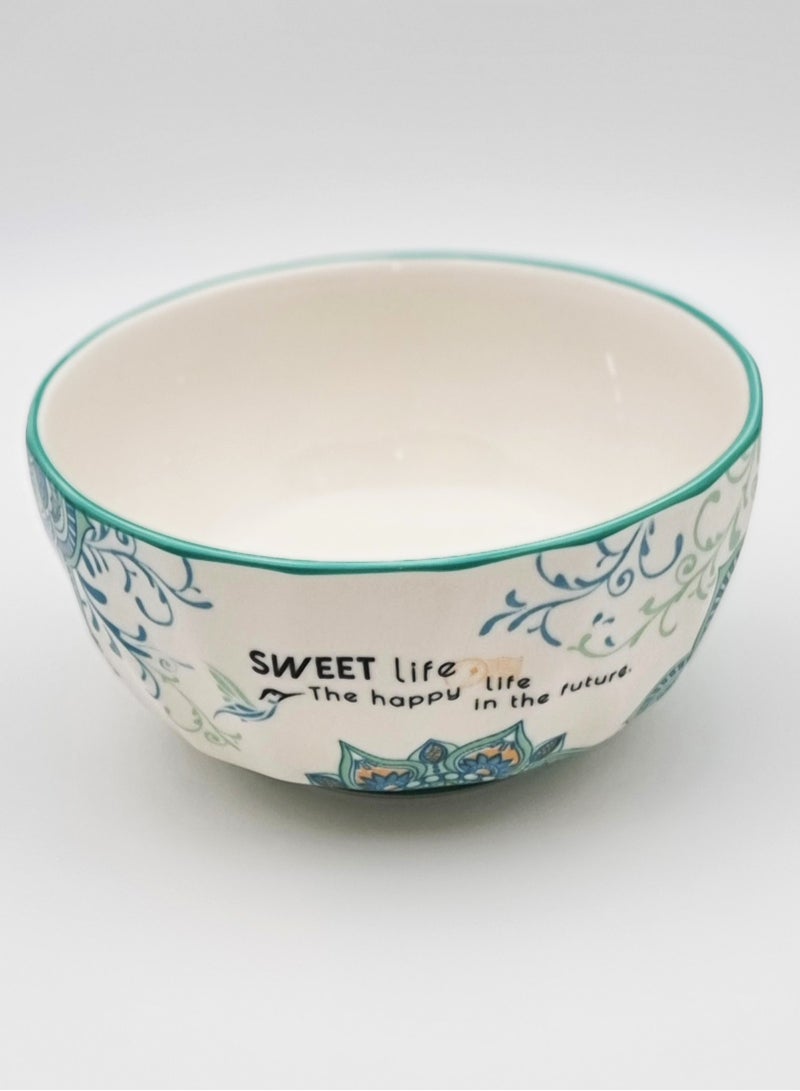 Large Lightweight Ceramic Bowl Perfect for Salads, Soups and Soups with Elegant Decorations and Patterns - Image 2