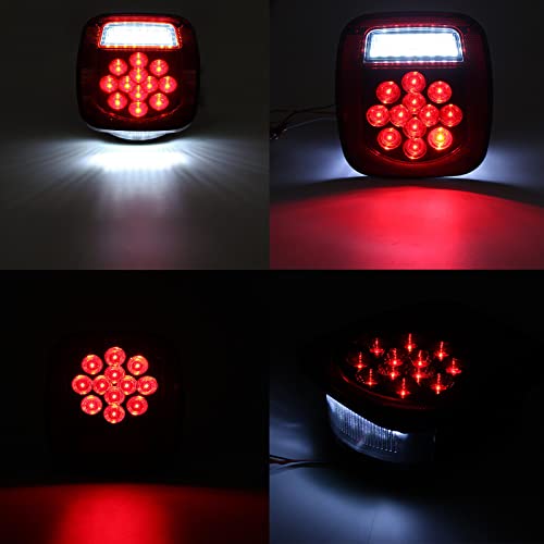 VINAUO RV Tail Lights, 39 LED Light Kit for Jeep CJ YJ JK Truck Trailer Boat, 12V Red/White Stop Turn LED Kit (Pack of 2) - Image 5
