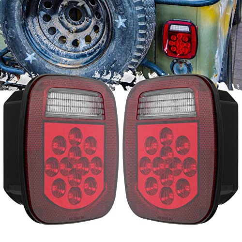 VINAUO RV Tail Lights, 39 LED Light Kit for Jeep CJ YJ JK Truck Trailer Boat, 12V Red/White Stop Turn LED Kit (Pack of 2) - Image 2