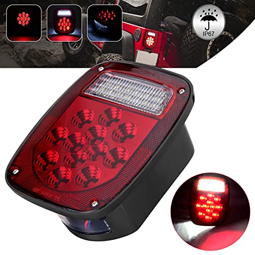 VINAUO RV Tail Lights, 39 LED Light Kit for Jeep CJ YJ JK Truck Trailer Boat, 12V Red/White Stop Turn LED Kit (Pack of 2) - Image 4