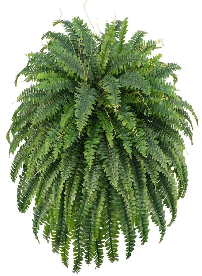 FOREST PRINCE 50" Artificial Boston Ferns, Fake Bush Plants, Large Faux Ferns with 96 Fronds for Outdoors Home Decor - Image 1