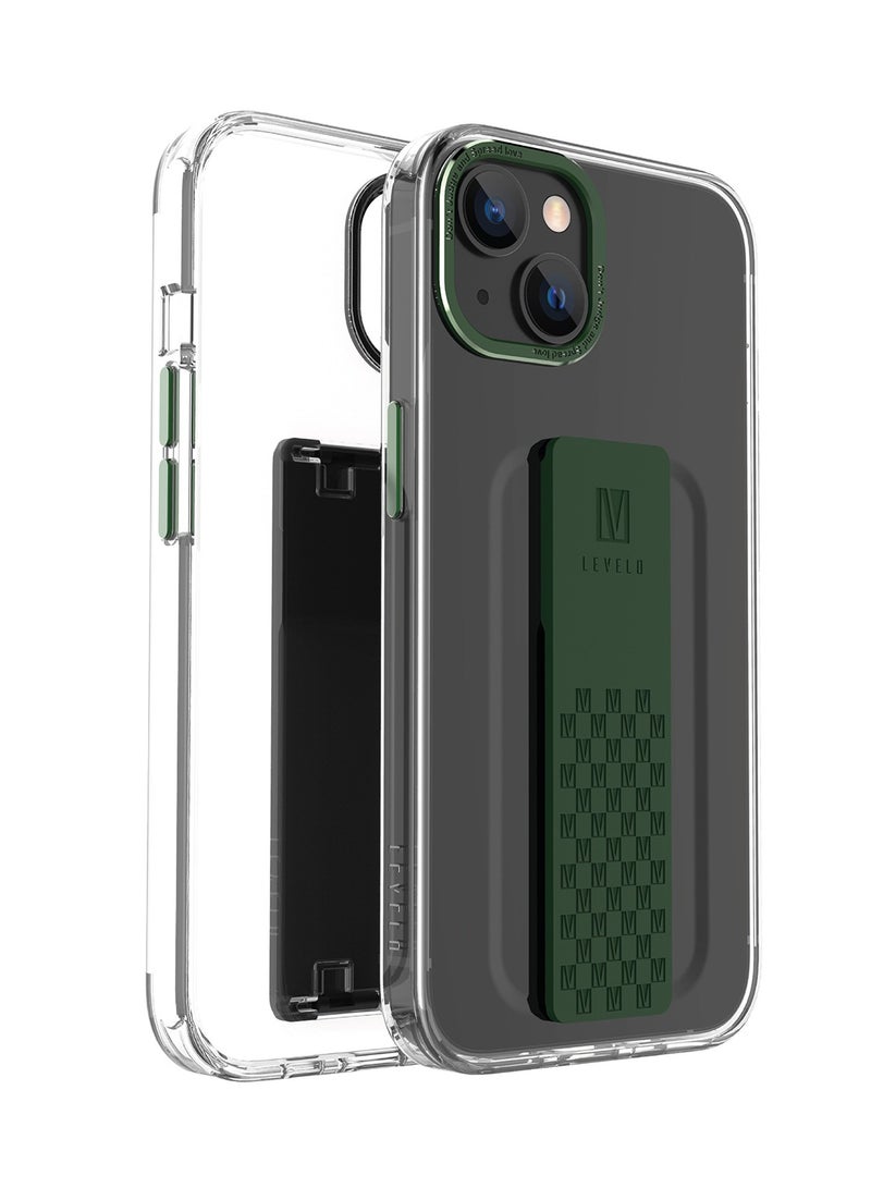 LEVELO Graphia iPhone 14 Plus IMD Clear Case - Green - Image 1