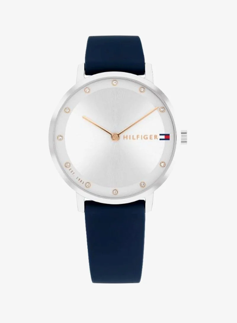 TOMMY HILFIGER 2-Hand Womens Quartz Movement Watch With Blue Silicone Bracelet - 1782732