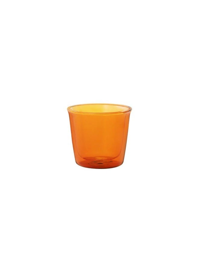 Kinto CAST Amber Double Wall Glass, 250ml, Heat-Resistant Glass - Image 1