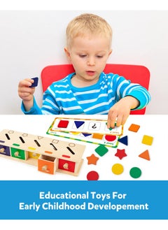 Coogam Coogam Montessori Toys Wooden Color Shape Sorting Box Game Geometric Matching Blocks Early Learning Educational Toy Gift for 3 4 5 Year-Old Baby Toddlers  - Image 4