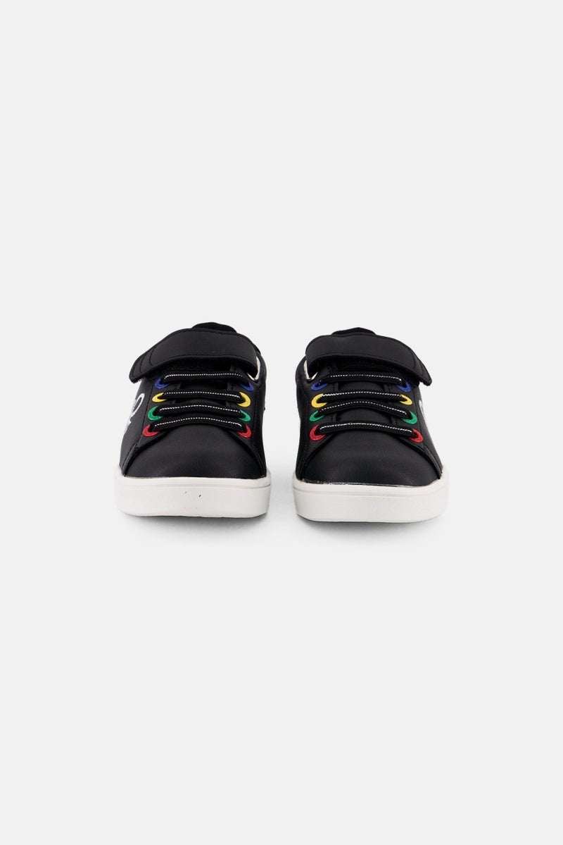 UNITED COLORS OF BENETTON Kids Girl Penn Multirings Velcro Closure Casual Shoes, Black  - Image 2