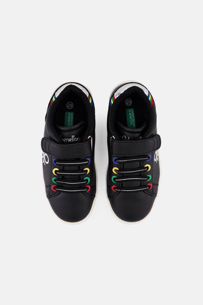 UNITED COLORS OF BENETTON Kids Girl Penn Multirings Velcro Closure Casual Shoes, Black  - Image 3
