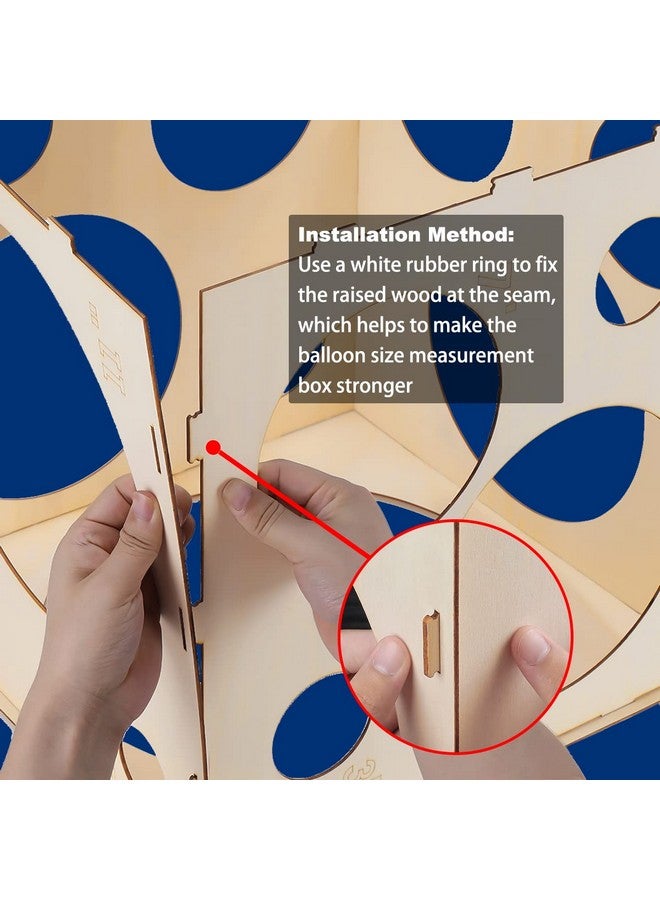 Worown 11 Holes Collapsible Wood Balloon Sizer Box Cube Balloon Size Measurement Tool For Balloon Decorations Balloon Arches Balloon Columns (2 10 Inch) - Image 3