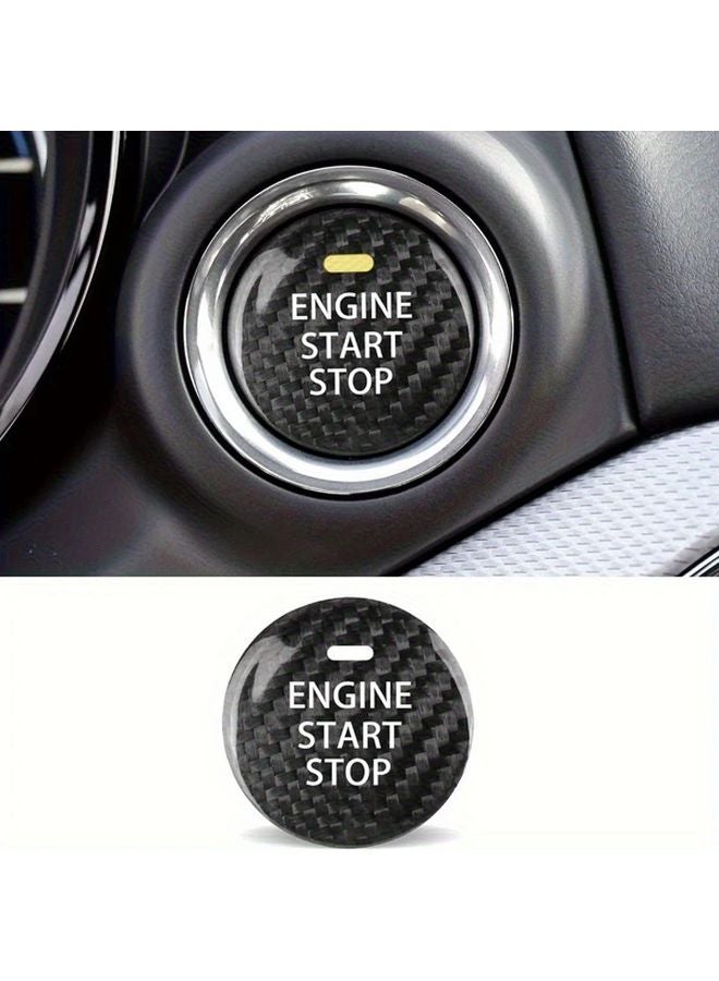 Carbon Fiber Push Button Start Cover For Mazda 3 6 CX 3 CX 5 CX 9 MX 5 Miata Black - Image 1