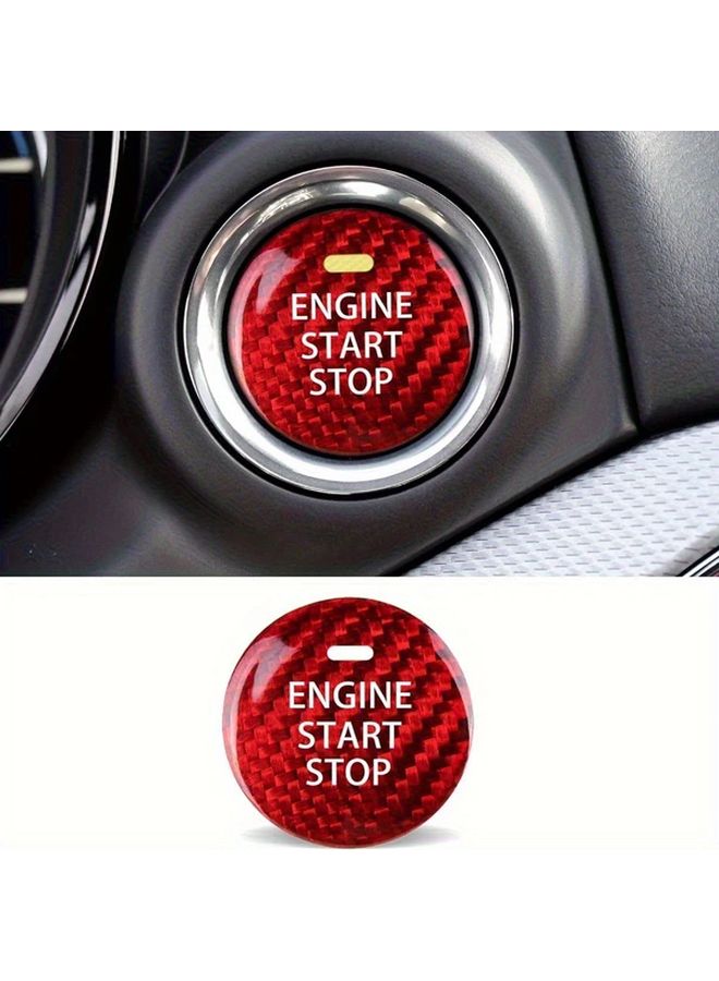 Carbon Fiber Push Button Start Cover For Mazda 3 6 CX 3 CX 5 CX 9 MX 5 Miata Black - Image 5