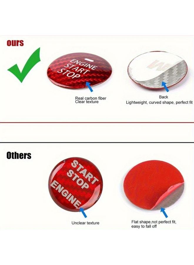 Carbon Fiber Push Button Start Cover For Mazda 3 6 CX 3 CX 5 CX 9 MX 5 Miata Black - Image 4