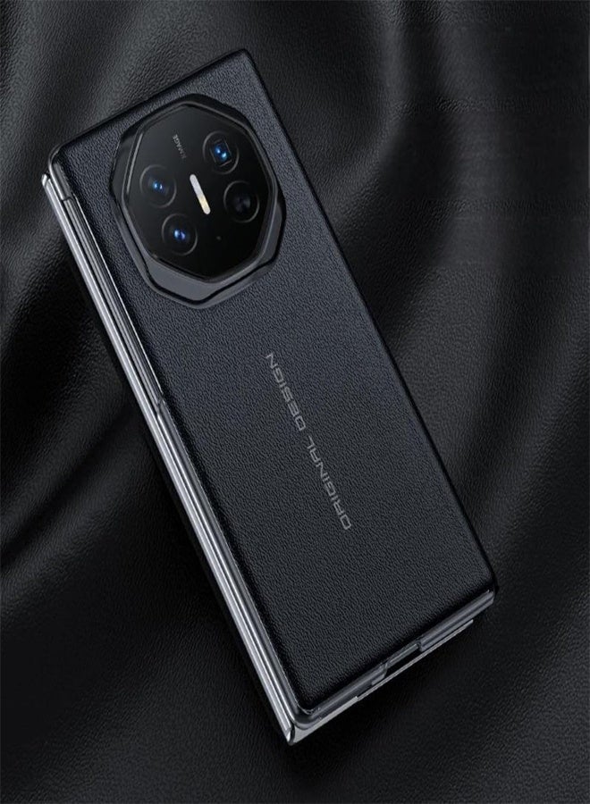 general Compatible with Huawei Mate XT Ultimate Case Built in Metal Stand Support Magnetic Car Mount Magnet Leather Smart View Flip Cover Phone Cover for Men - Image 2