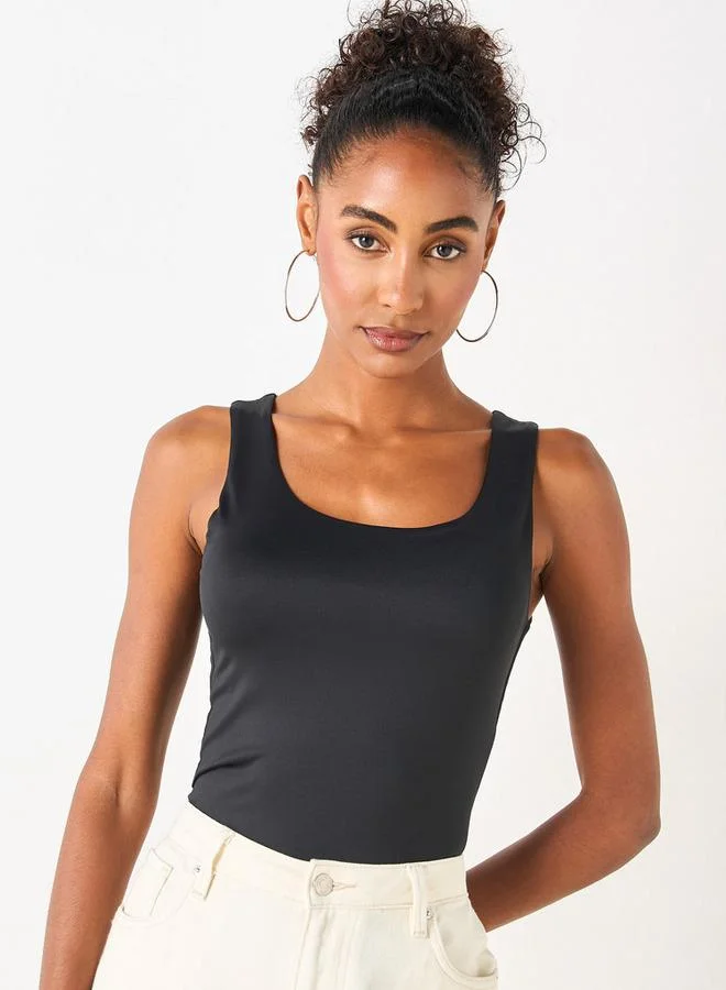 Splash FAV Solid Tank Top with Square Neck