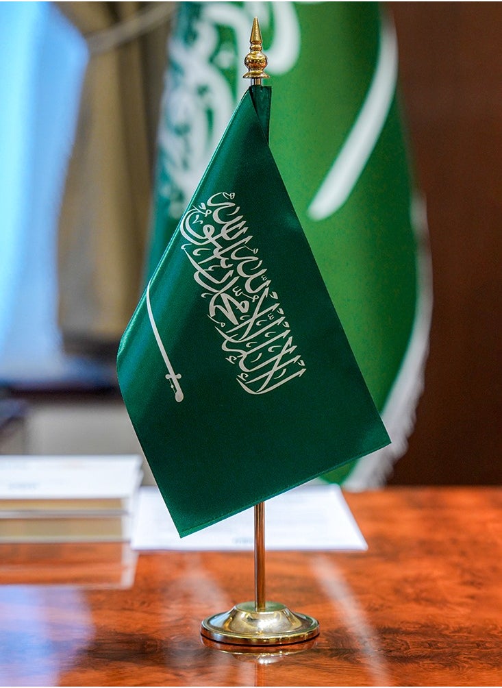 RR-Ads Office Flag with Satin Fabric and Reinforced Stainless Steel Pole – 14x28 cm  - Image 3
