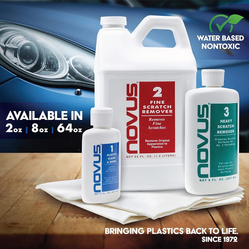 Novus Plastic Polish #2 - Fine Scratch Remover, 8 Ounce Bottle - Image 4