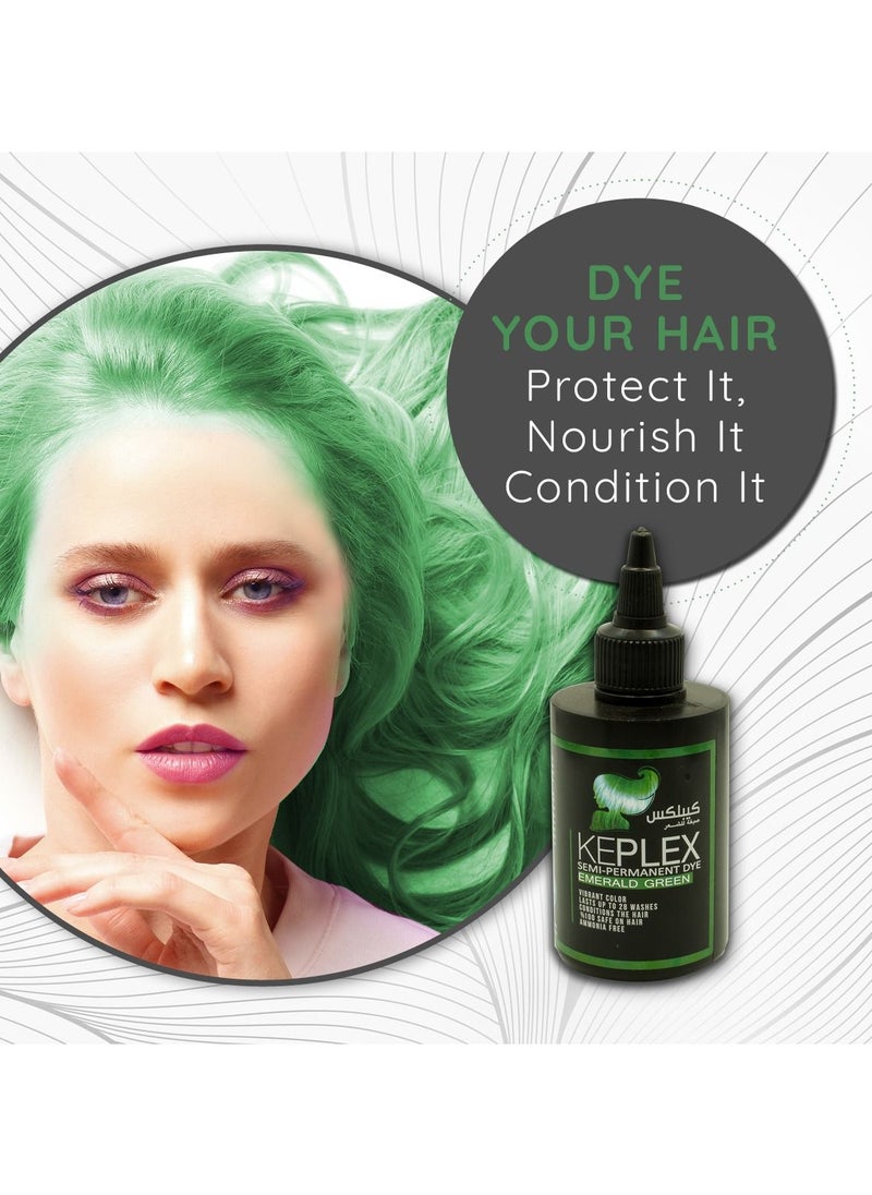 Keplex - Keplex Crazy hair color, 100ml, Emerald Green hair color, semi-permanent hair dye, Green hair dye, ammonia-free, long-lasting hair dye, rinse hair dye, temporary hair color, vibrant hair color - Image 1