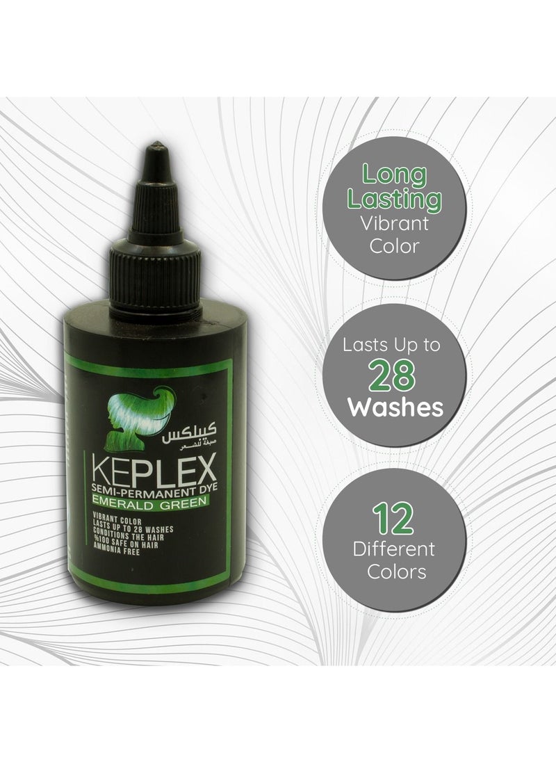 Keplex - Keplex Crazy hair color, 100ml, Emerald Green hair color, semi-permanent hair dye, Green hair dye, ammonia-free, long-lasting hair dye, rinse hair dye, temporary hair color, vibrant hair color - Image 1