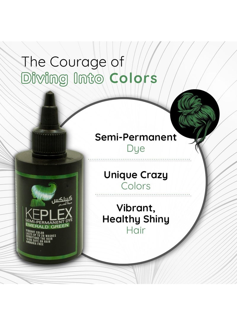 Keplex - Keplex Crazy hair color, 100ml, Emerald Green hair color, semi-permanent hair dye, Green hair dye, ammonia-free, long-lasting hair dye, rinse hair dye, temporary hair color, vibrant hair color - Image 1