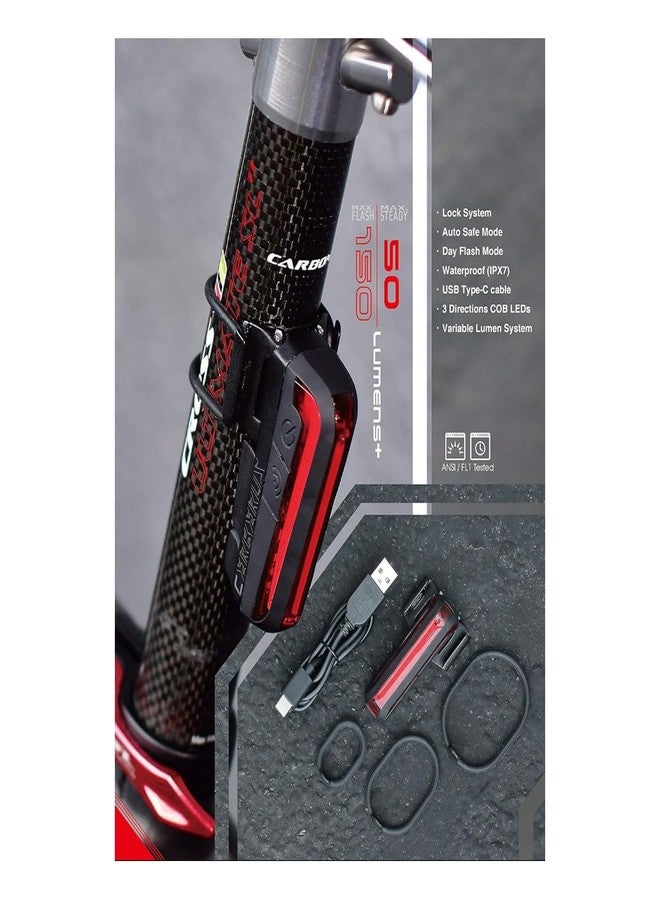 Moon - Cerberus Rechargeable Seatpost Mounted Rear Bike Light 150 Max Lumens, Daytime Mode, USB Type C, 140 Hours Max Runtime - Image 2