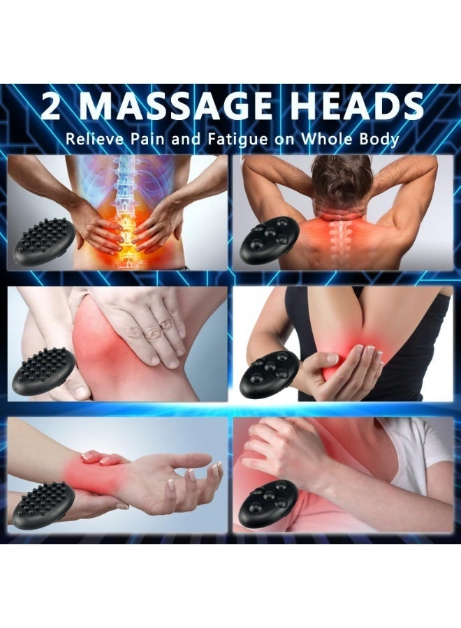 والالا جهاز تدليك كهربائي مزدوج الرأس بمطرقة ثقيلة، تدليك محمول باليد للرقبة والظهر، لتخفيف آلام الأنسجة العميقة، واستعادة عضلات الظهر والكتفين والساقين وجميع أنحاء الجسم - Image 5