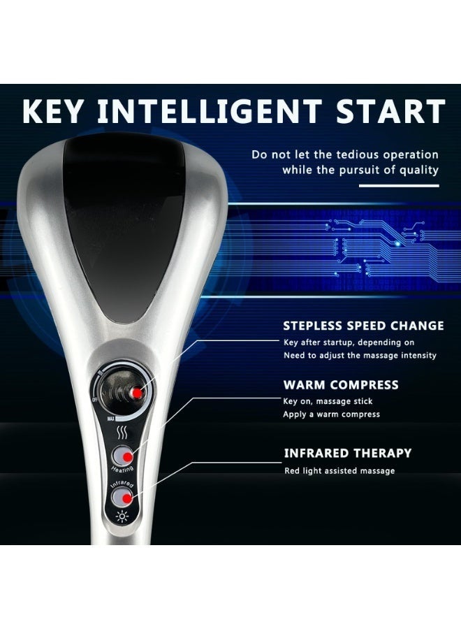 والالا جهاز تدليك كهربائي مزدوج الرأس بمطرقة ثقيلة، تدليك محمول باليد للرقبة والظهر، لتخفيف آلام الأنسجة العميقة، واستعادة عضلات الظهر والكتفين والساقين وجميع أنحاء الجسم - Image 3