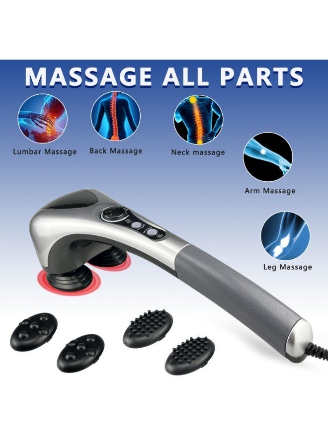 والالا جهاز تدليك كهربائي مزدوج الرأس بمطرقة ثقيلة، تدليك محمول باليد للرقبة والظهر، لتخفيف آلام الأنسجة العميقة، واستعادة عضلات الظهر والكتفين والساقين وجميع أنحاء الجسم - Image 2