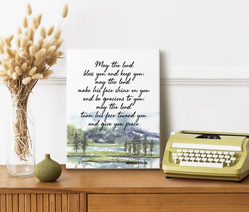 WKYAER Canvas Wall Art Numbers 6:24-26- May The Lord Bless You and Protect You Scripture Sign - Image 4