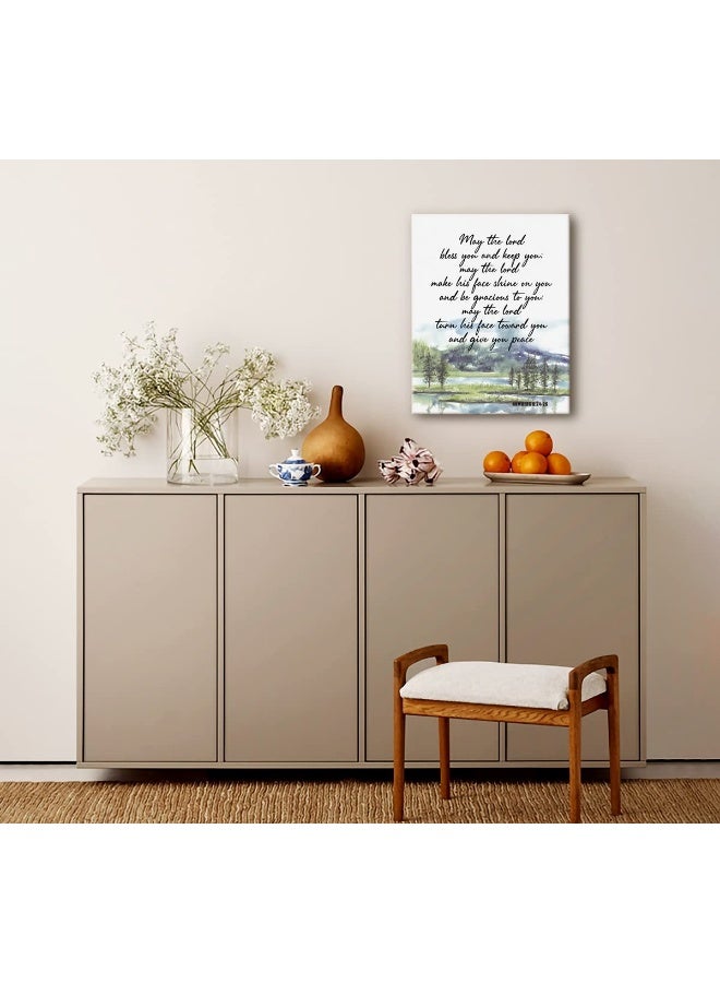 WKYAER Canvas Wall Art Numbers 6:24-26- May The Lord Bless You and Protect You Scripture Sign - Image 2