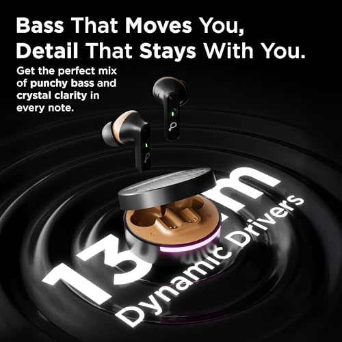Pebble Blissbuds Hue TWS Earbuds Deep Bass & Clear Sound | ANC & ENC | Ambient Light | 4 Mics | Snug Fit | Voice Assistant | Dual Pairing | Crystal Clear Calls - Black - Image 5