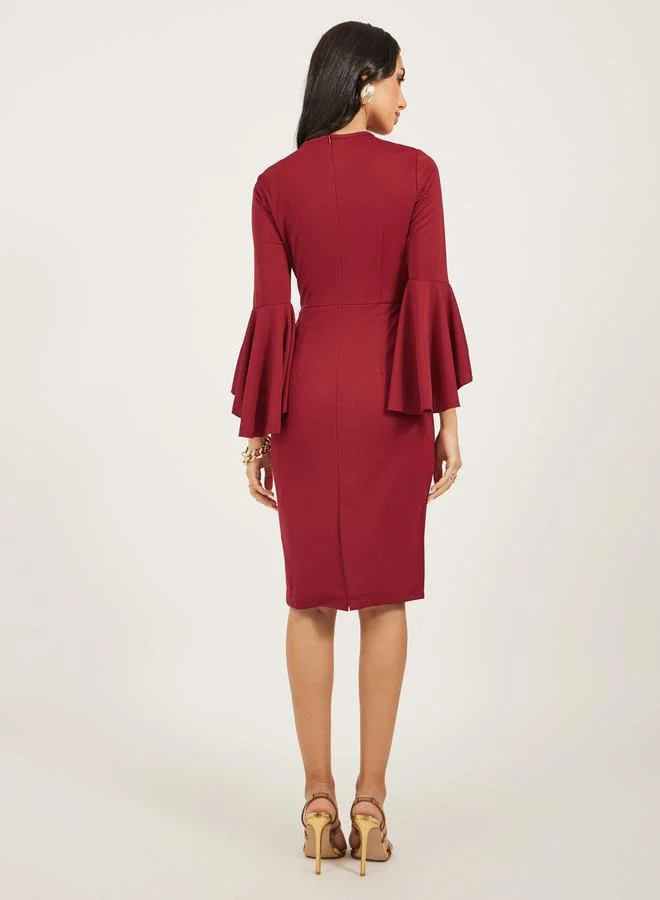 Take Two Bell Sleeve Sheath Dress