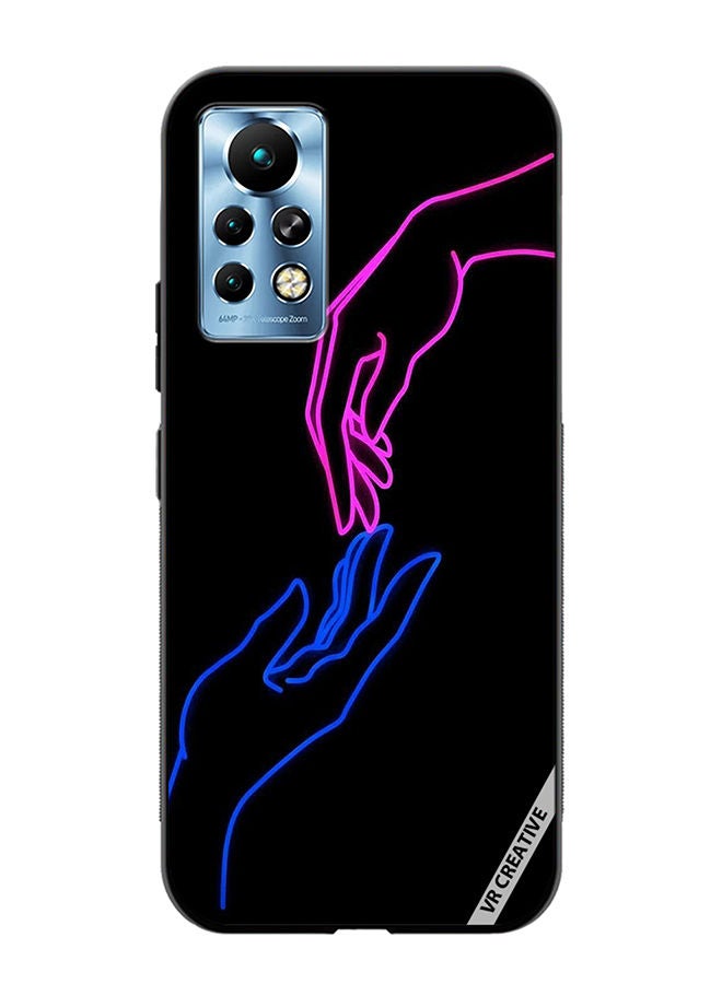 VR CREATIVE Protective Case Cover For Infinix Note 11 Pro Hands In Neon Lights Design Multicolour - Image 1