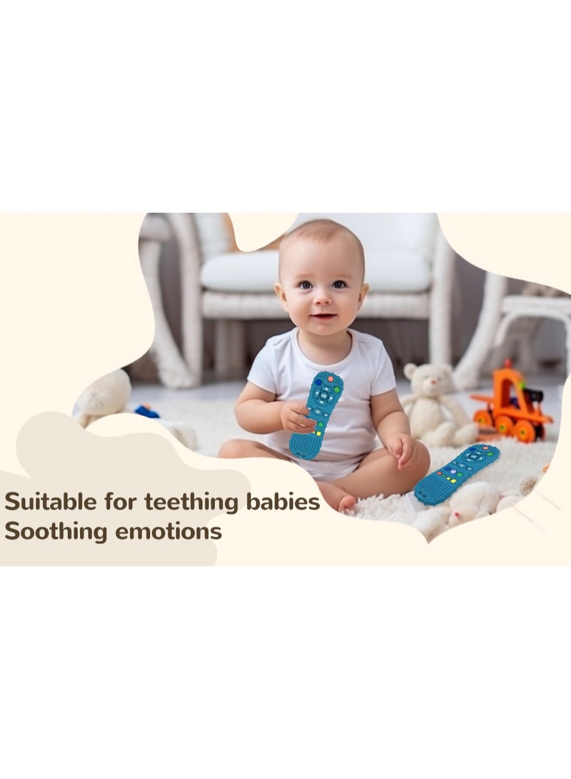 TV remote control teether and soft chew toys, 2pcs，educational sensory toy for toddlers to relieve teething symptoms and soothe sore gums for babies aged 3-12 months  - Image 1