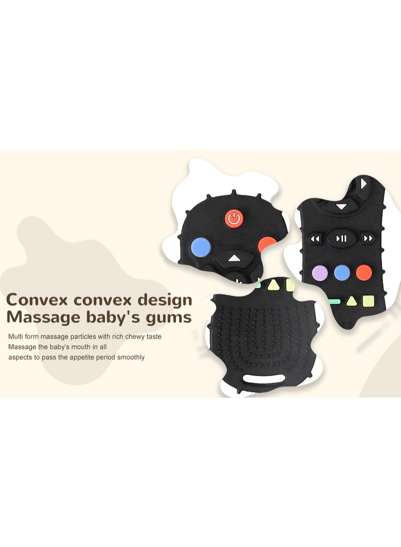 TV remote control teether and soft chew toys, 2pcs，educational sensory toy for toddlers to relieve teething symptoms and soothe sore gums for babies aged 3-12 months  - Image 5
