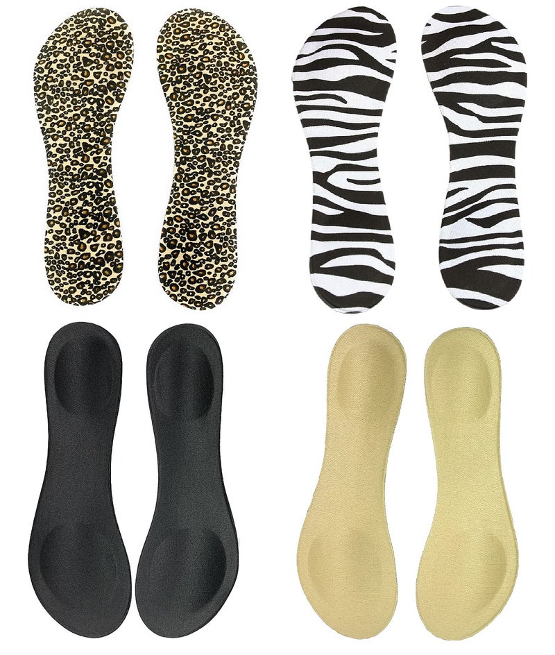 Happystep 3/4 Length Women Thin Shoe Insoles for High Heels  Pumps  Open Toes  Flats  and Sandals  Cushion for Heel and Ball of The Foot  Shock Absorption (US Women Size 5-7  4 Pairs) - Image 1