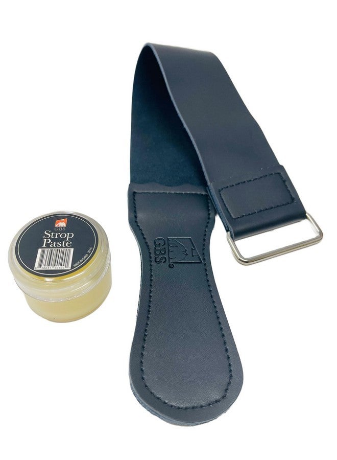 جي.بي.أس طقم حلاقة أنيق - ماكينة حلاقة مستقيمة جاهزة للحلاقة، وشحذ، وحافظة جلدية لماكينة الحلاقة المستقيمة، وكوب سيراميك، وفرشاة صناعية مع حامل، وشبة وصابون حلاقة، باللون الأسود - Image 3