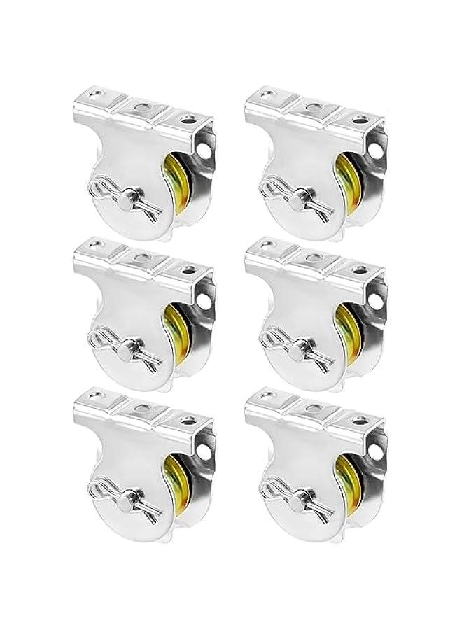 Wall Mount Pulleys, 6 Pcs 1-1/2 Ceiling Mount Single Pulley V-Groove Pulley Hardware Accessories for 3/8 Wire or Rope, Working Load 420 Lbs