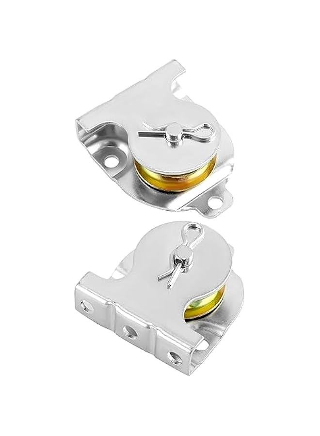 Wall Mount Pulleys, 6 Pcs 1-1/2 Ceiling Mount Single Pulley V-Groove Pulley Hardware Accessories for 3/8 Wire or Rope, Working Load 420 Lbs