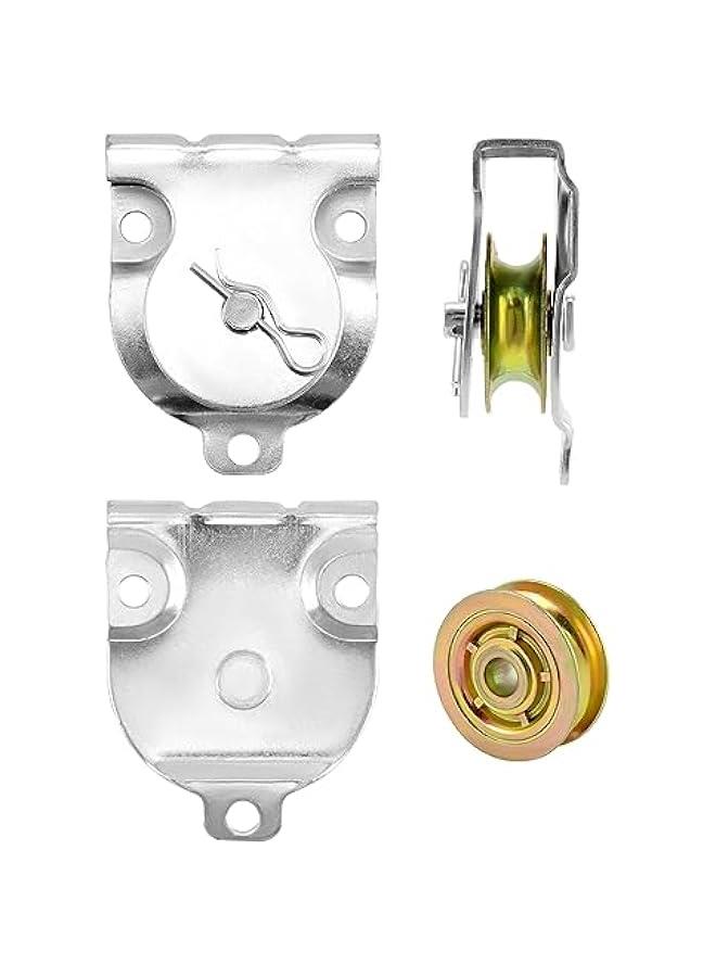 Wall Mount Pulleys, 6 Pcs 1-1/2 Ceiling Mount Single Pulley V-Groove Pulley Hardware Accessories for 3/8 Wire or Rope, Working Load 420 Lbs